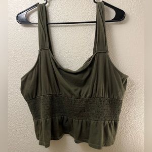 Express Olive Green Crop Top